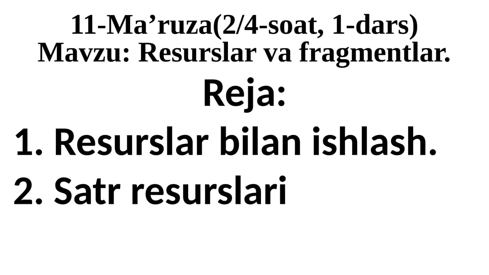 Android dasturidagi resurs interfeysni belgilash 1