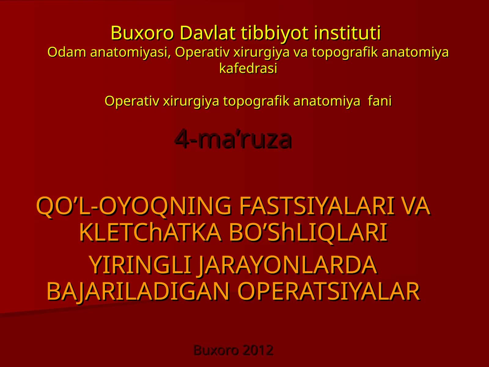 Operativ xirurgiya topografik anatomiya fani 1