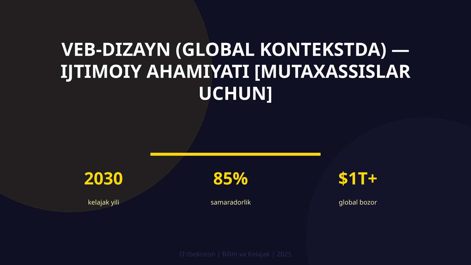 VEB-DIZAYN (GLOBAL KONTEKSTDA) — IJTIMOIY AHAMIYATI [MUTAXASSISLAR UCHUN] 1