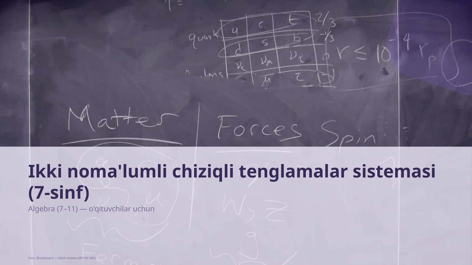 Ikki noma'lumli chiziqli tenglamalar sistemasi (7-sinf) 1