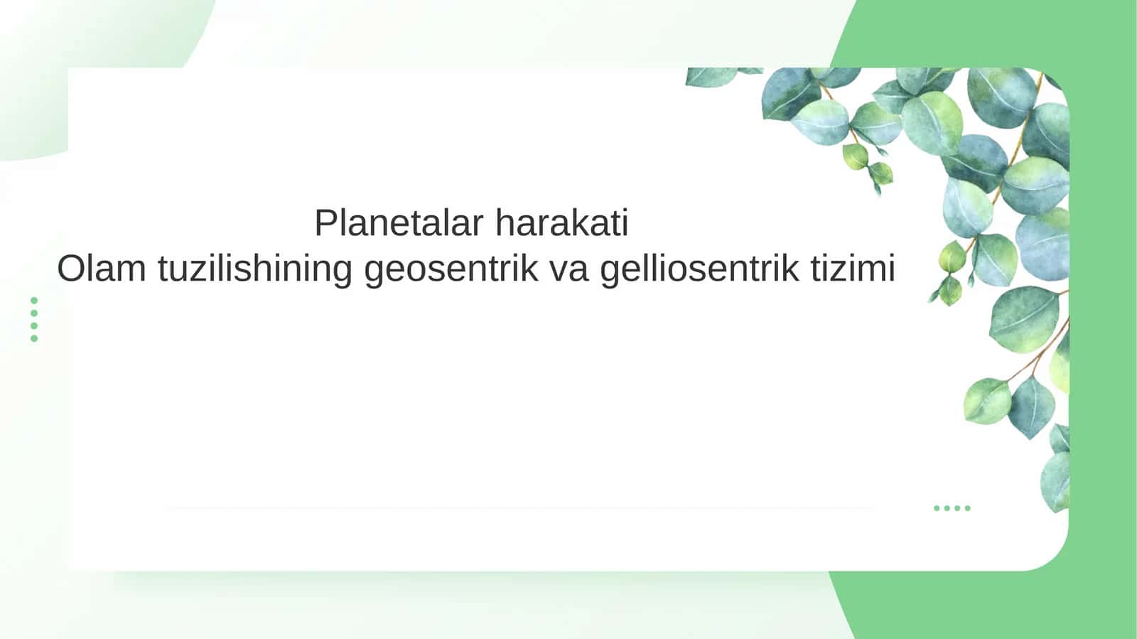 Planetalar harakati 1