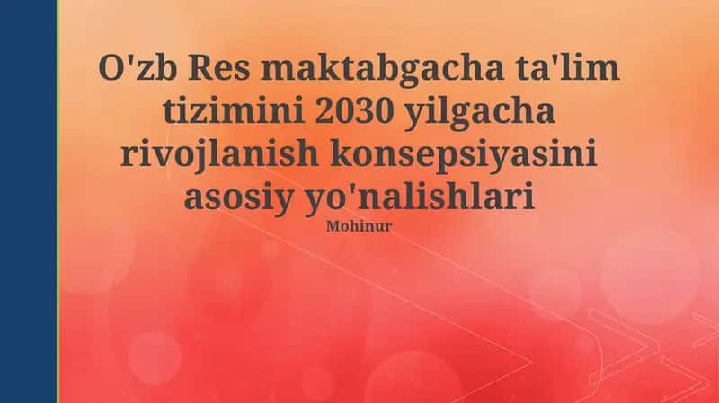 O'zb Res maktabgacha ta'lim tizimini 2030 yilgacha rivojlanish konsepsiyasi 1