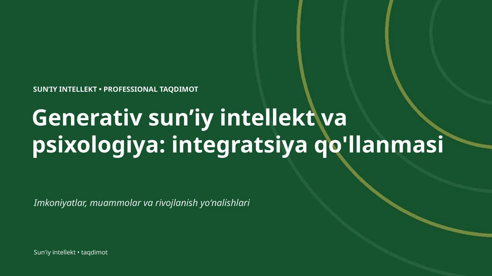 Generativ sunʼiy intellekt va psixologiya: integratsiya qo'llanmasi 1