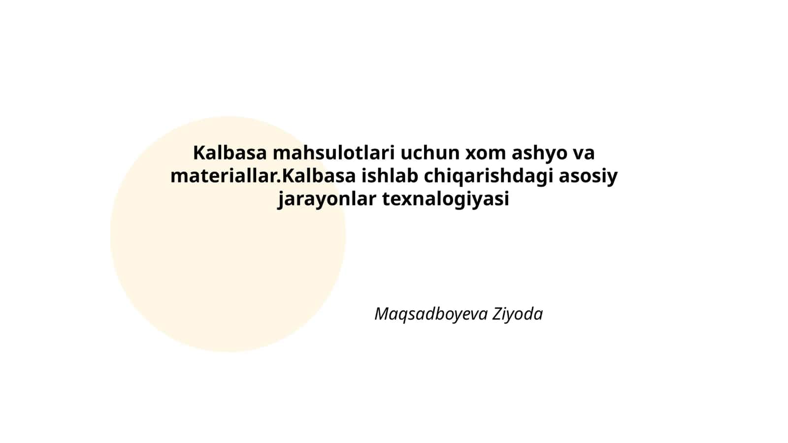 Kalbasa ishlab chiqarish texnologiyasi 1