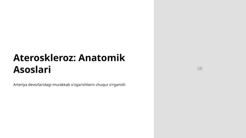 Ateroskleroz: Anatomik Asoslari 1