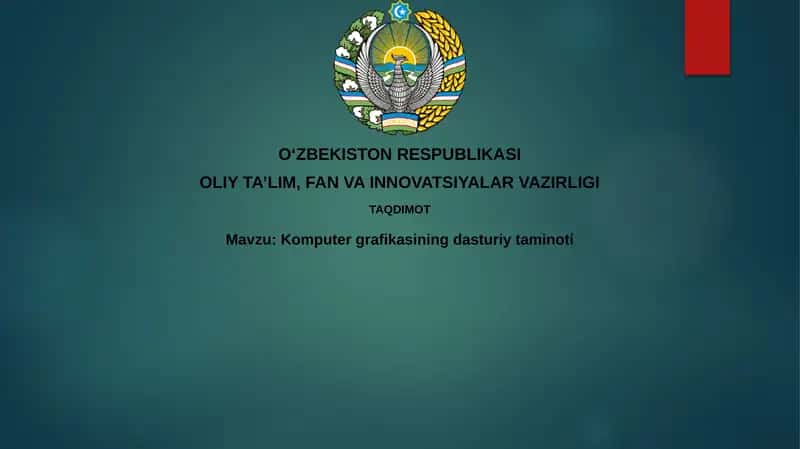 Komputergrafikasiningdasturiytaminoti 1