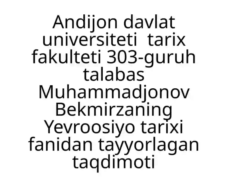Yevroosiyo tarixi 1