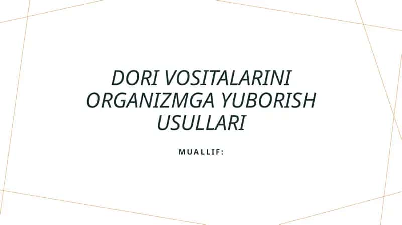 Farmatsevtik moddalar 1