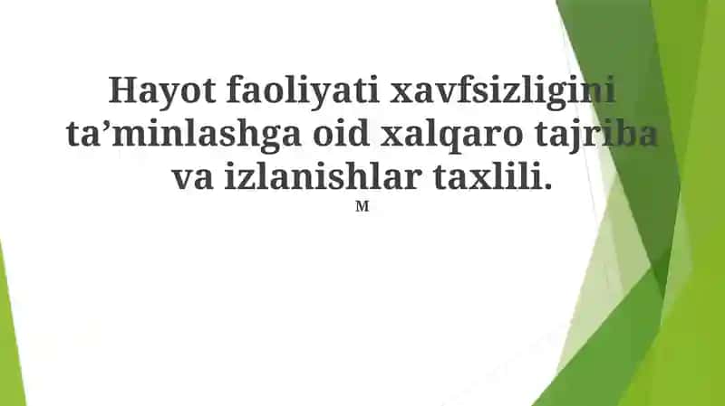 Xalqaro Tajriba Tahlili 1
