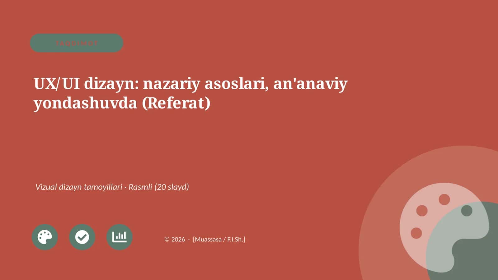 UX/UI dizayn: nazariy asoslari, an'anaviy yondashuvda (Referat) 1