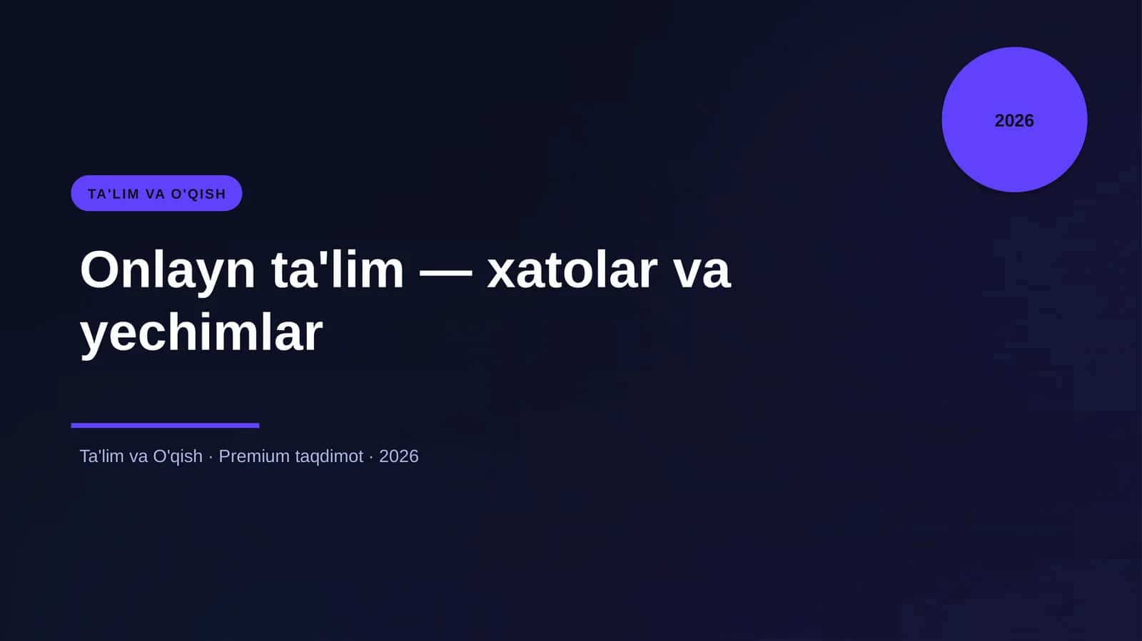 Onlayn ta'lim — xatolar va yechimlar 1