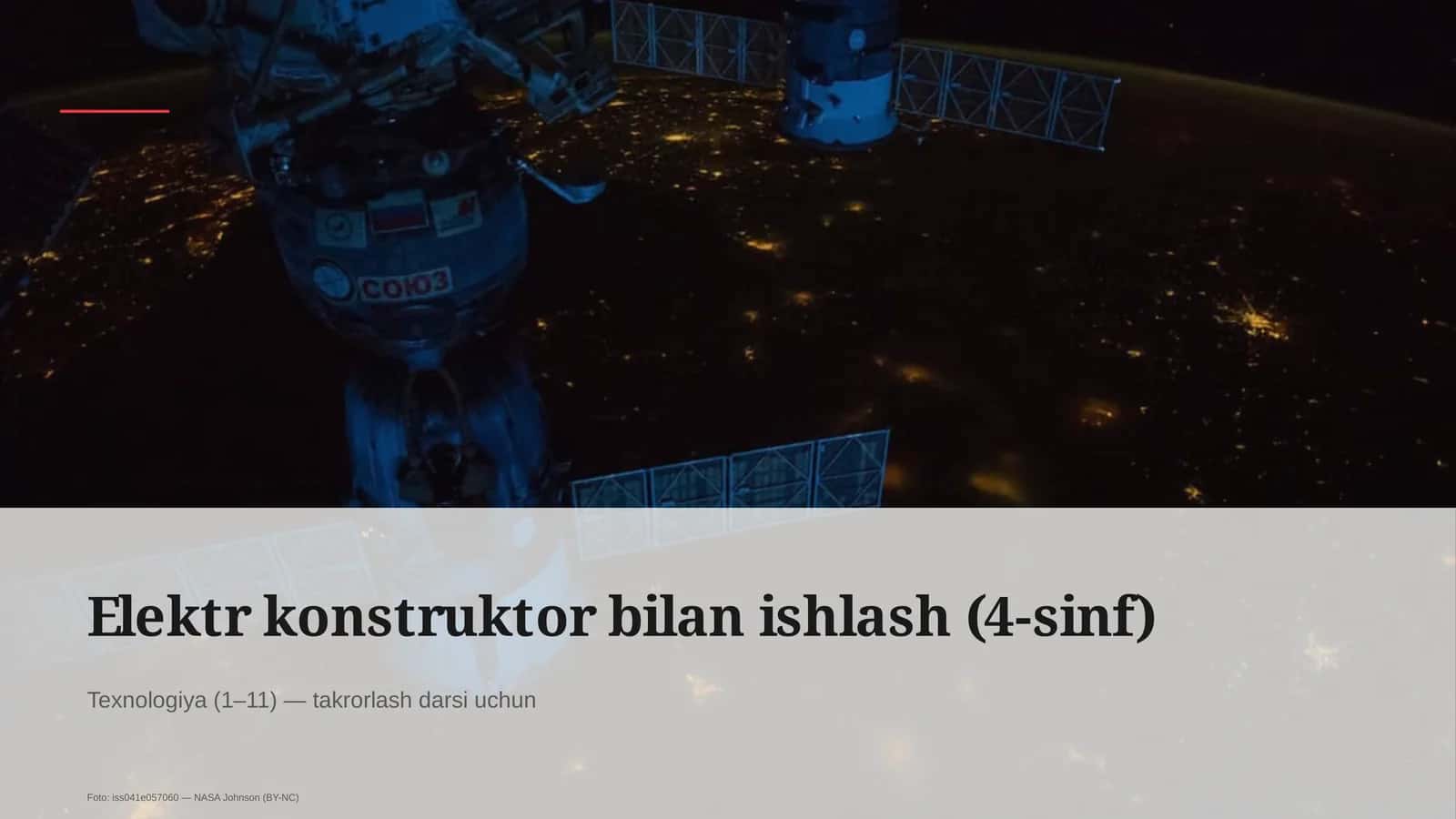 Elektr konstruktor bilan ishlash (4-sinf) 1