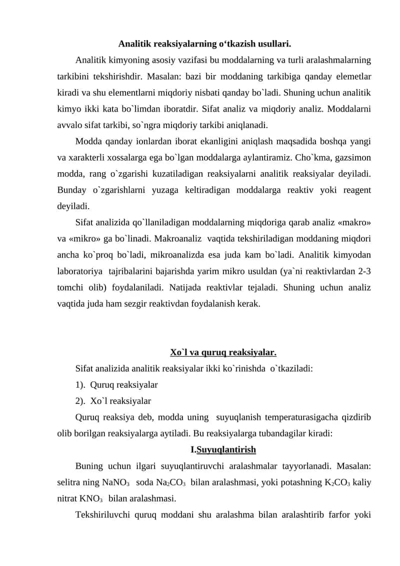 Analitik kimyo 1