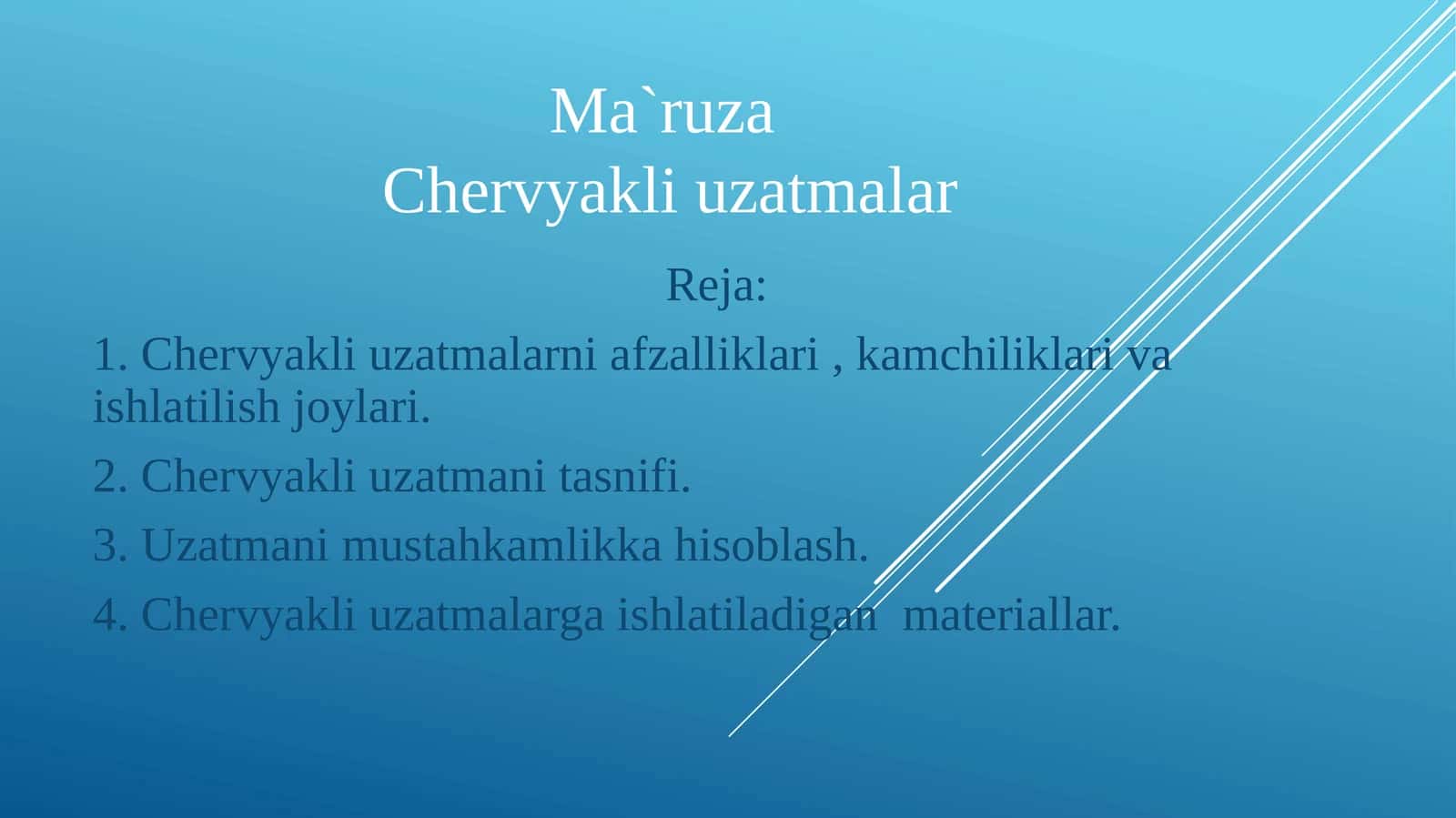 Ma`ruza Chervyakliuzatmalar 1