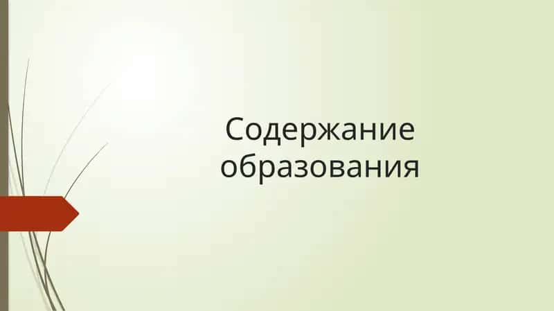 Содержание образования 1