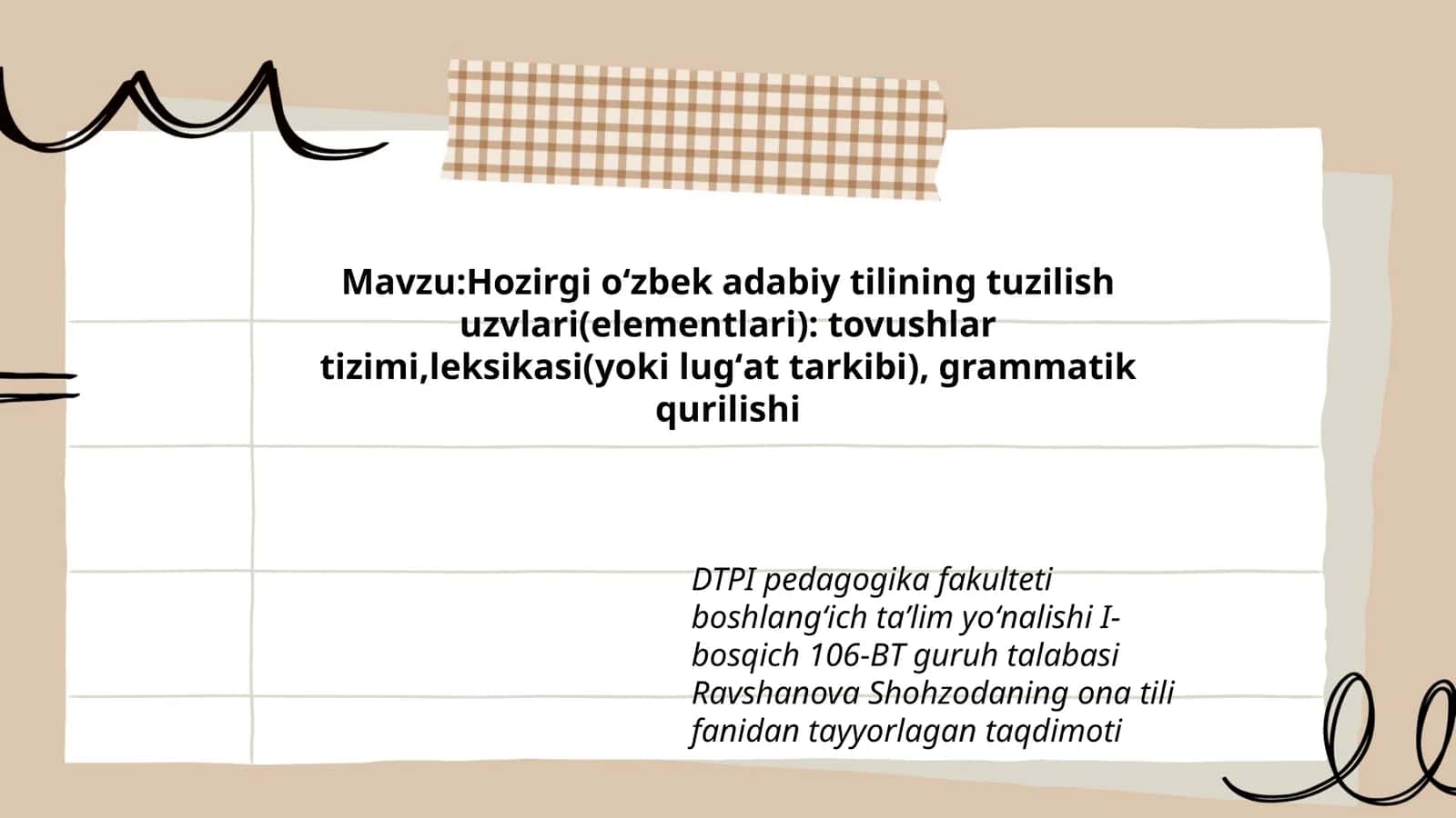 Ona tili fanidan Taqdimot 1