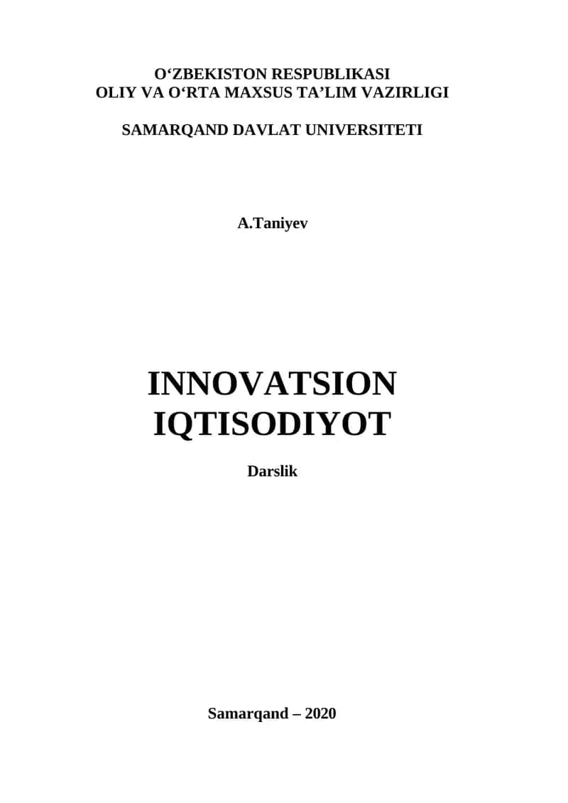 Innovatsion iqtisodiyot 1