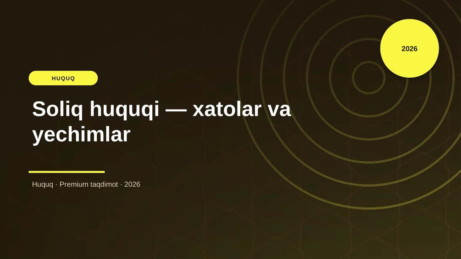 Soliq huquqi — xatolar va yechimlar 1