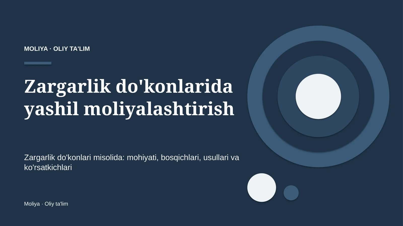 Zargarlik do'konlarida yashil moliyalashtirish 1