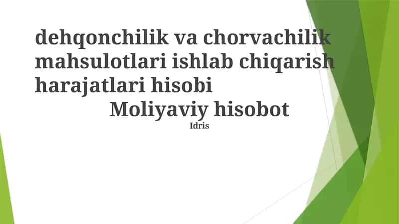 Moliyaviy hisobot 1
