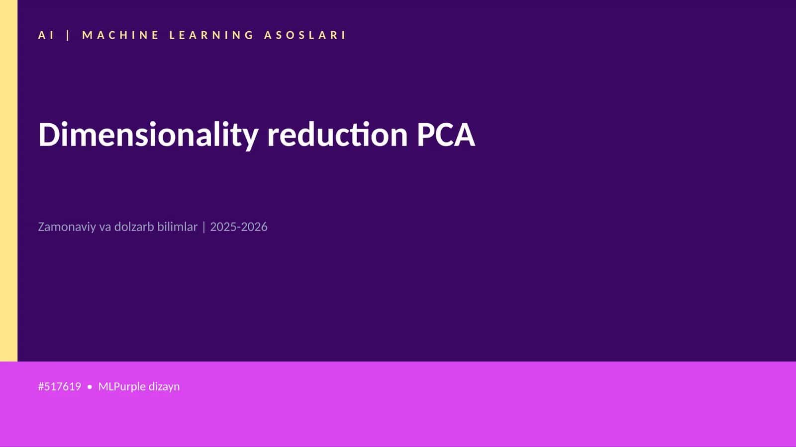 AI | MACHINE LEARNING ASOSLARI 1