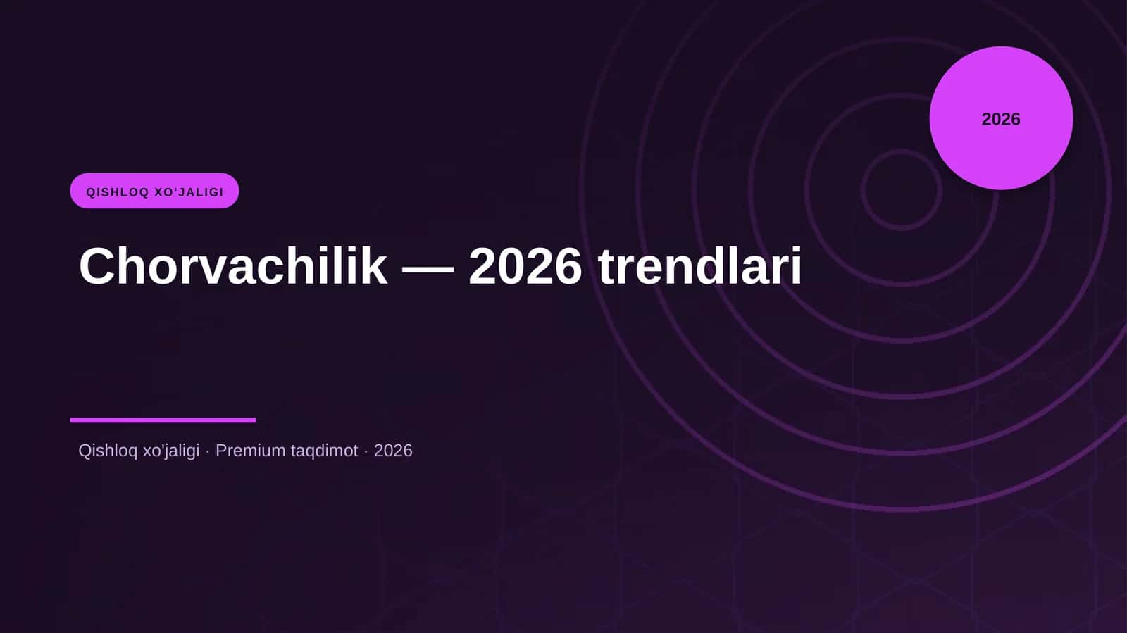 Chorvachilik — 2026 trendlari 1