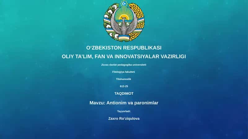 Antionim va paronimlar 1