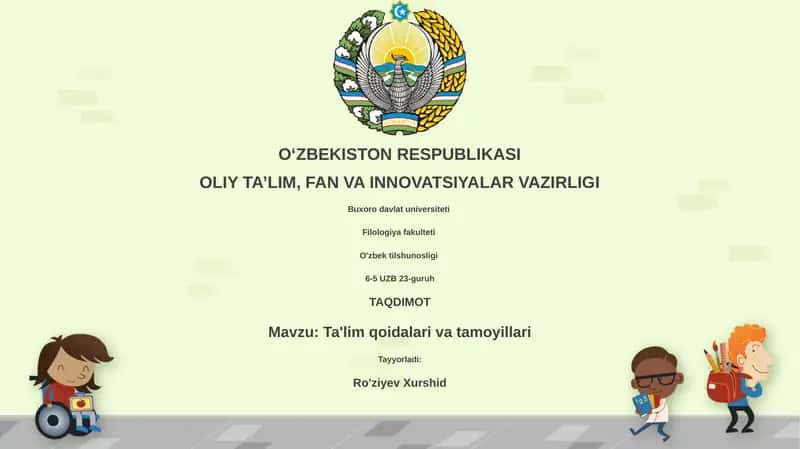 Ta'lim qoidalari va tamoyillari 1
