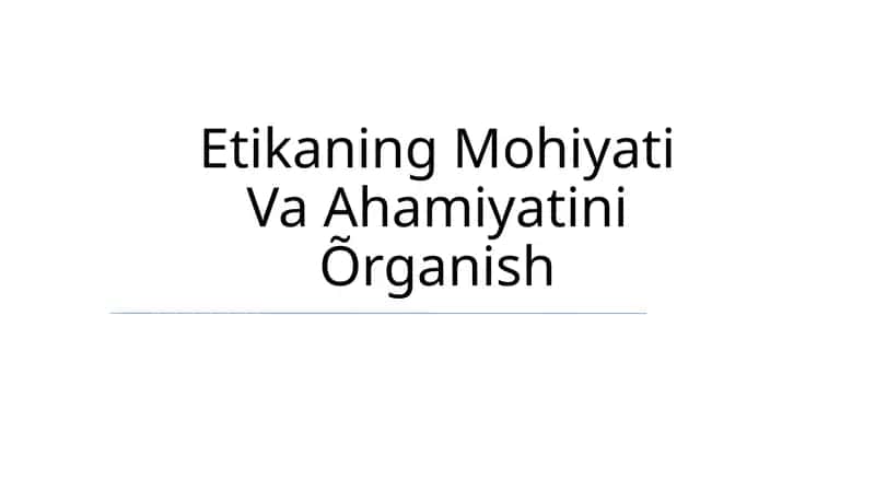 Etikani aniqlash 1