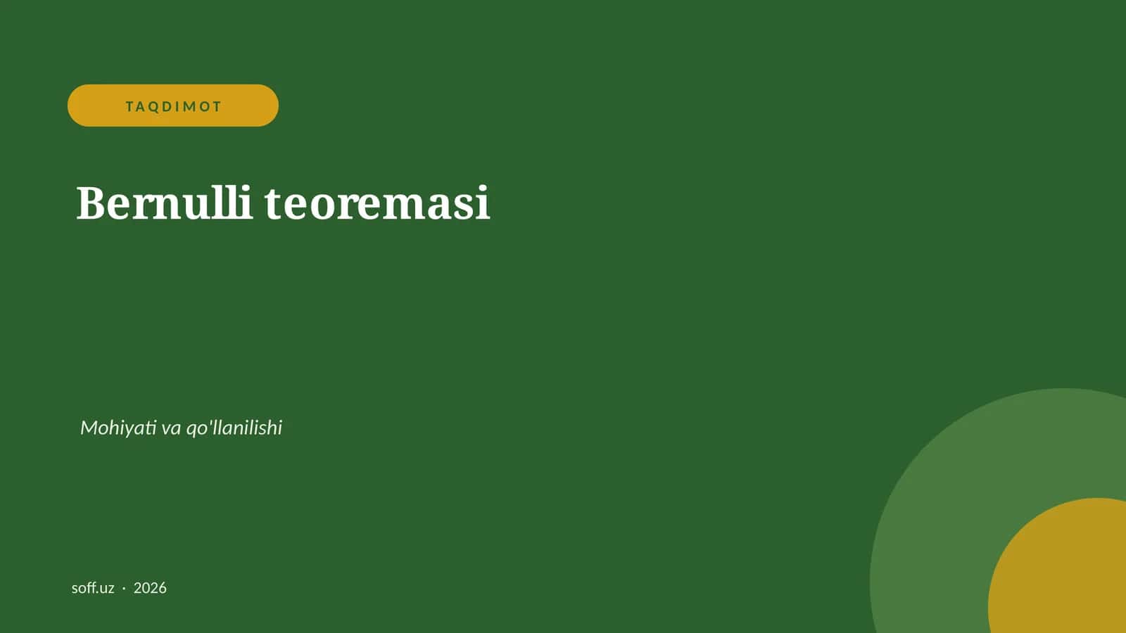 Bernulli teoremasi 1