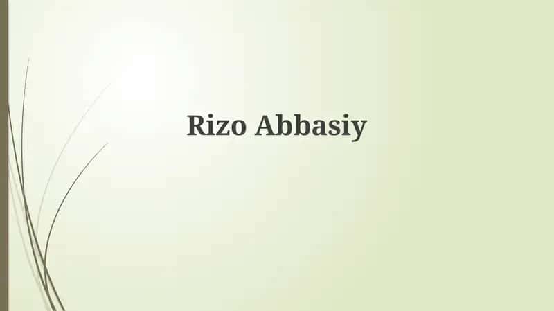 Rizo Abbosiy 1