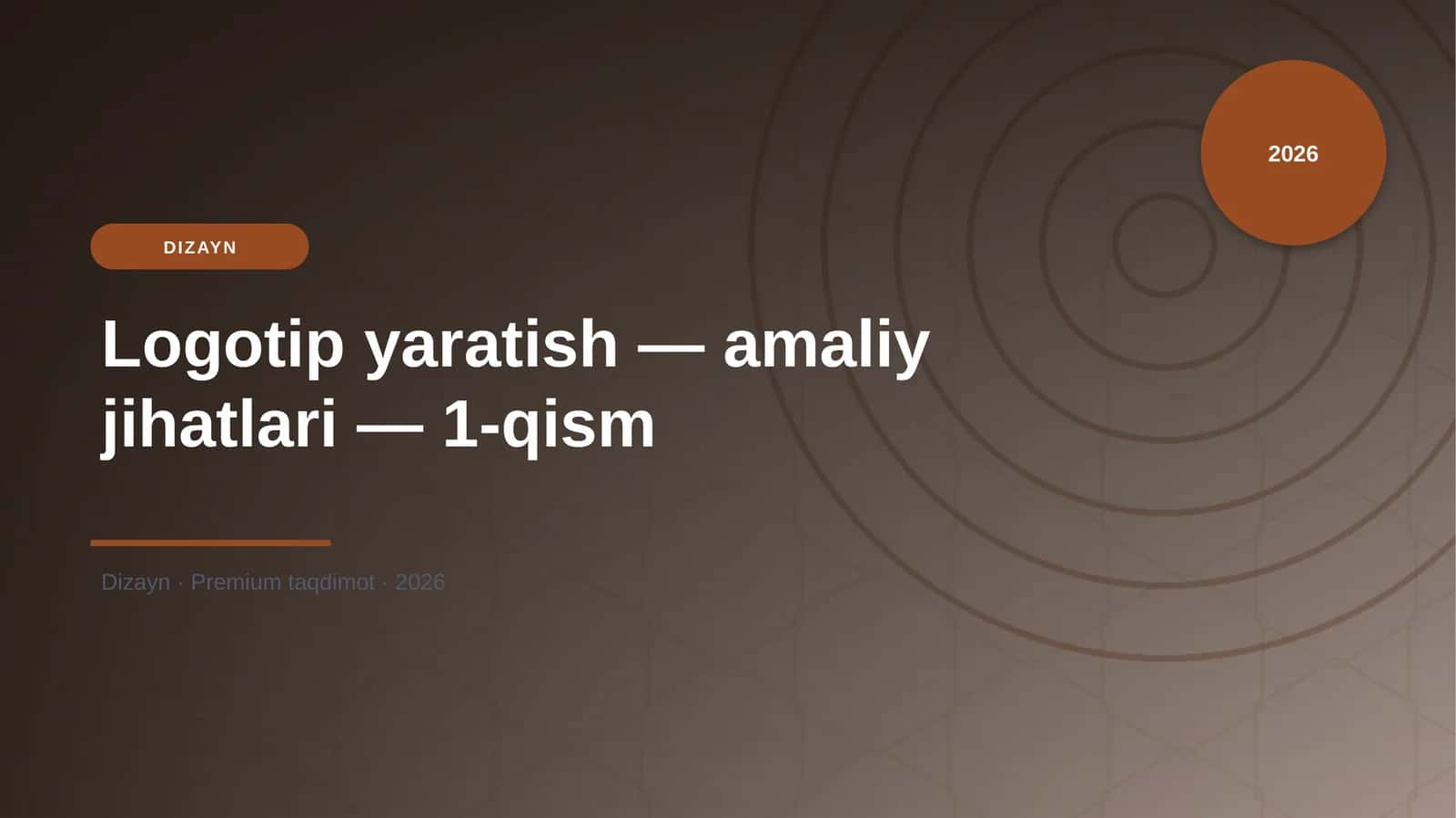 Logotip yaratish — amaliy jihatlari — 1-qism 1