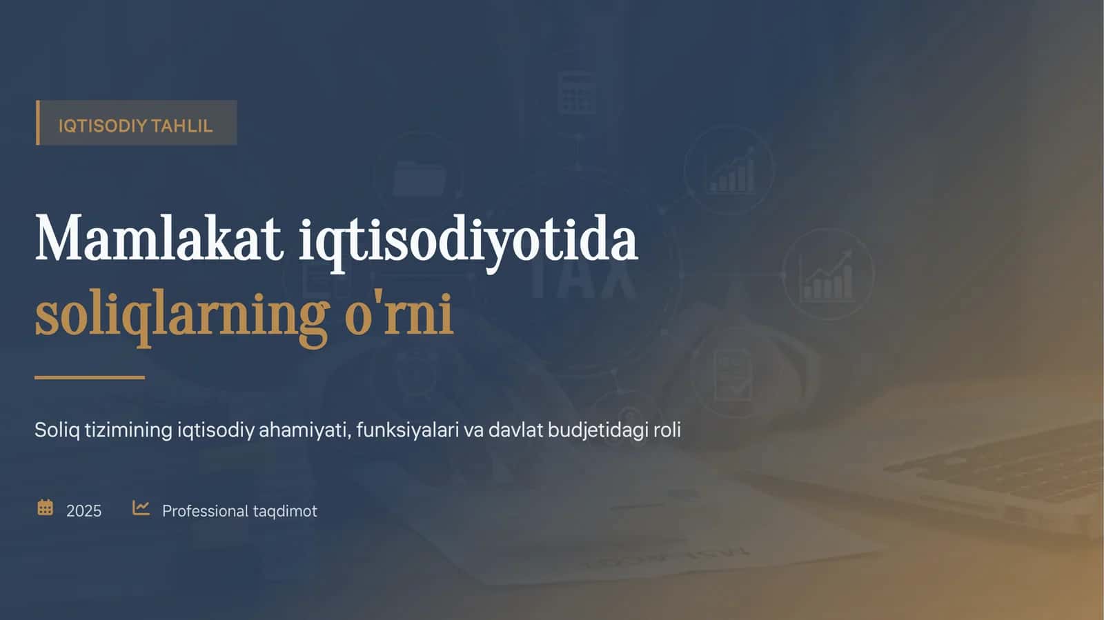 MAMLAKAT IQTISODIYOTIDA SOLIQLARNING O'RNI 1