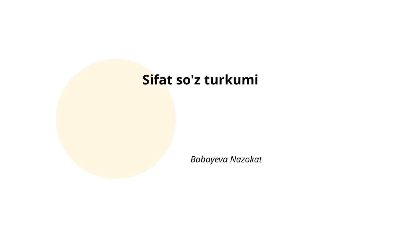 Sifat so'z turkumi 1