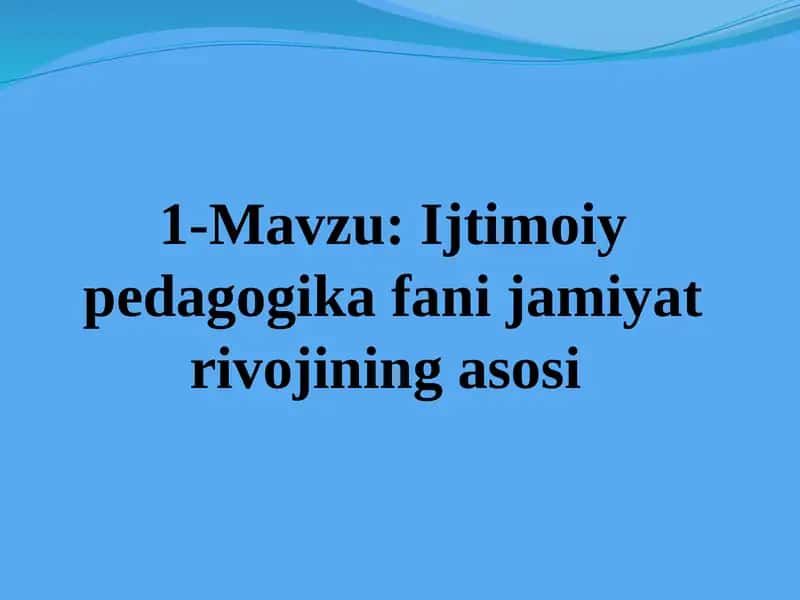 Ijtimoiy Pedagogika Fan 1