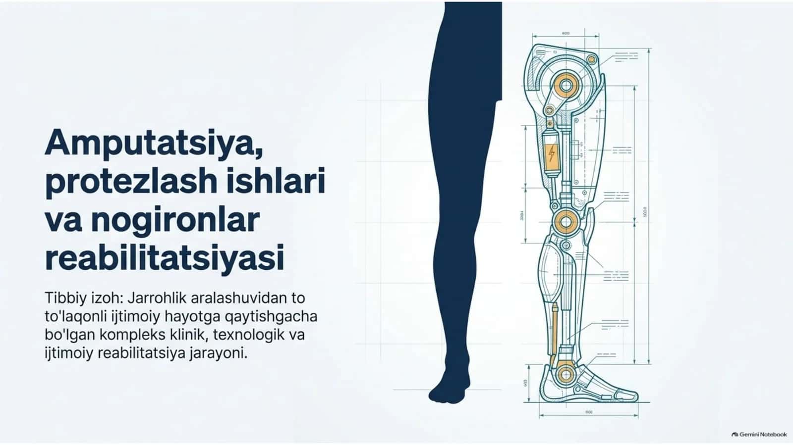AMPUTATSIYA, PROTEZLASH ISHLARI VA NOGIRONLAR REABILITATSIYASI | 15 SLAYDLI TIBBIY TAQDIMOT 1