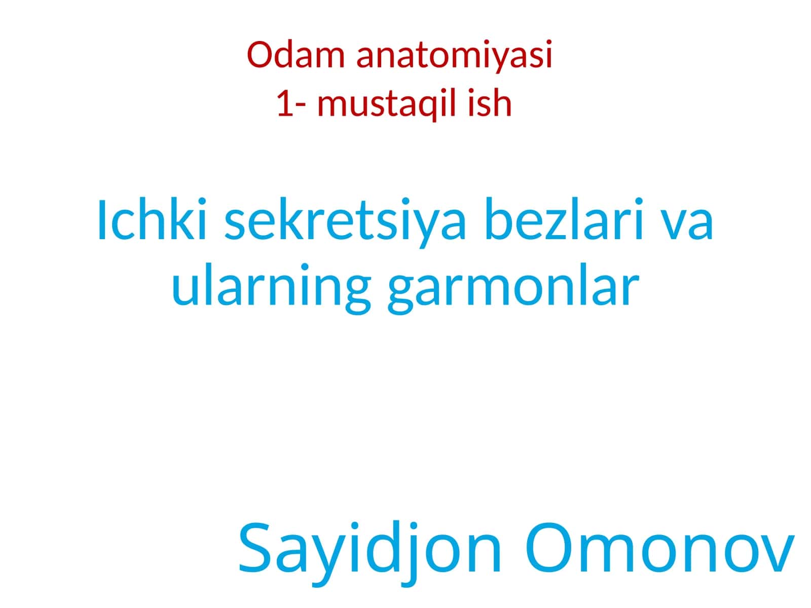 Ichki sekretsiya bezlari va ularning garmonlar 1