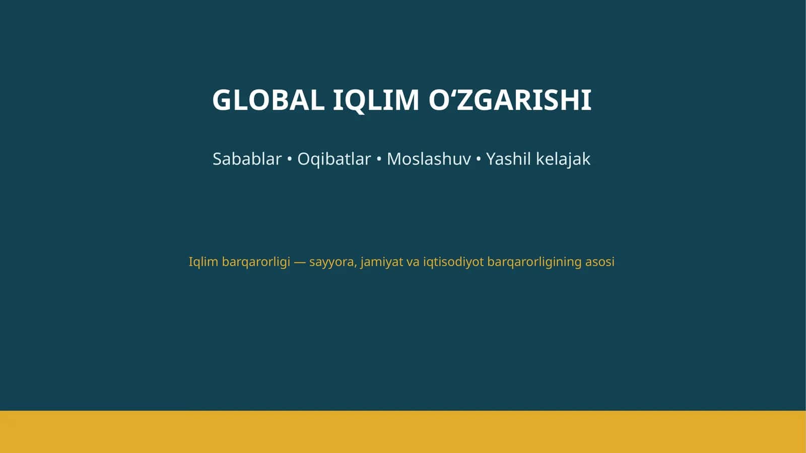 GLOBAL IQLIM O‘ZGARISHI 1