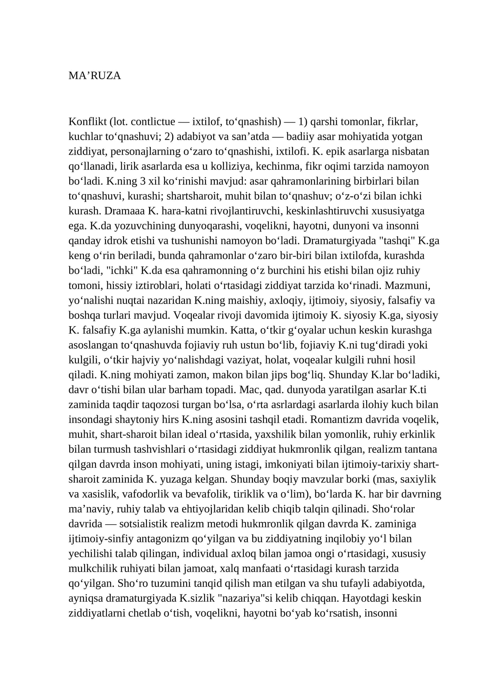 Konflikt (K) 1