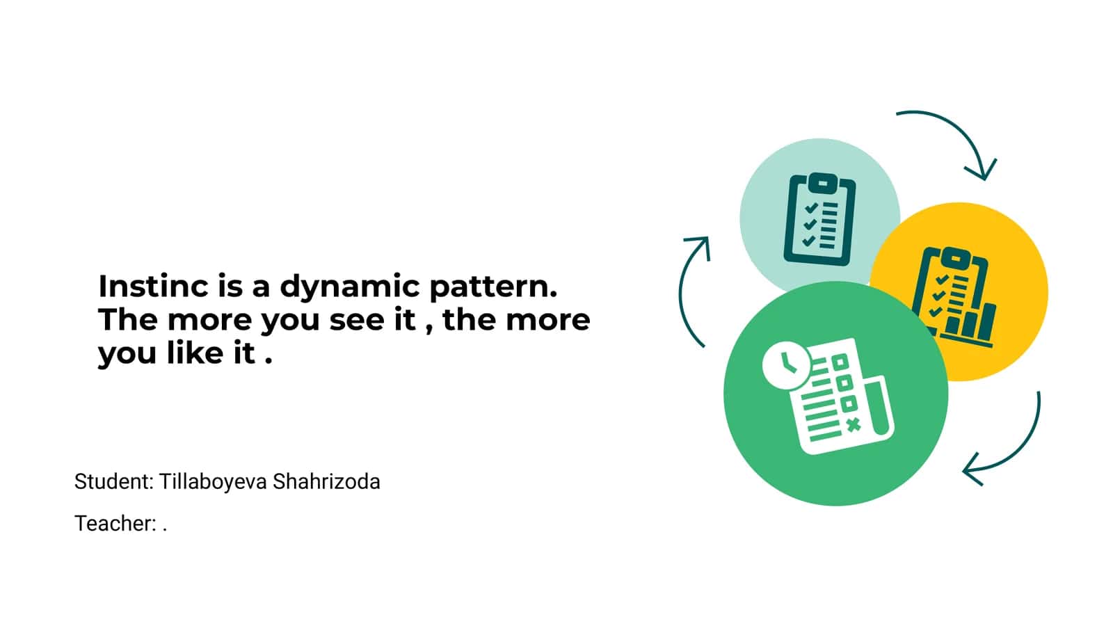 Instinct as a Dynamic Pattern 1