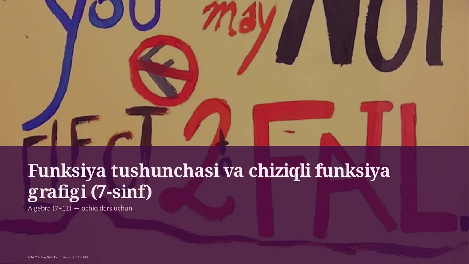 Funksiya tushunchasi va chiziqli funksiya grafigi (7-sinf) 1