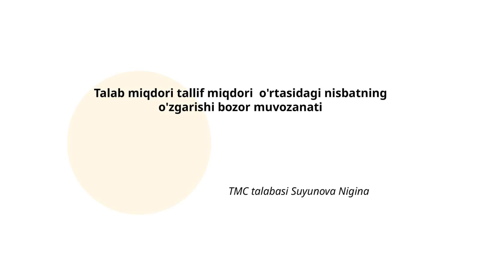 Talab va taklif asoslari 1