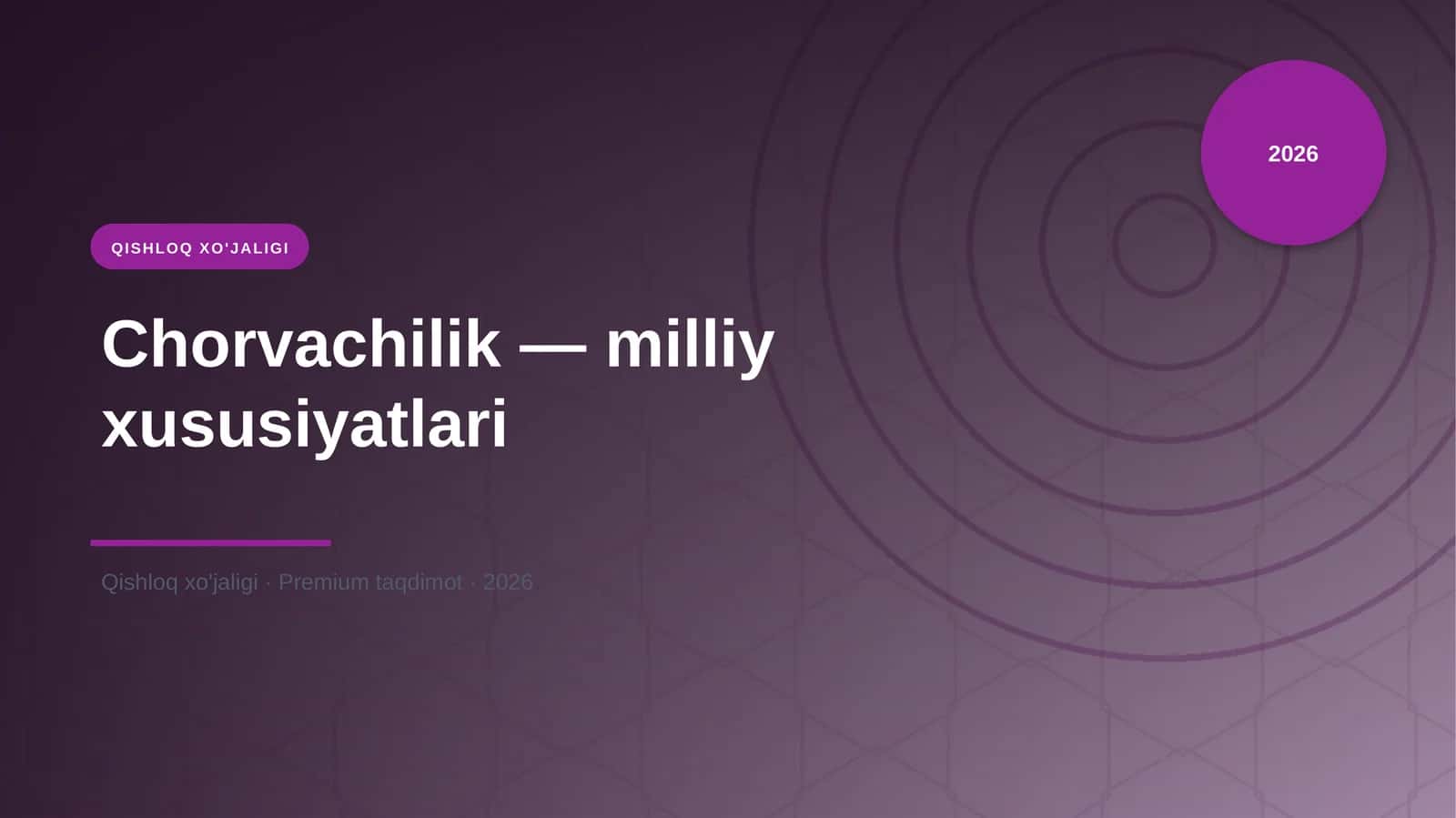 Chorvachilik — milliy xususiyatlari 1