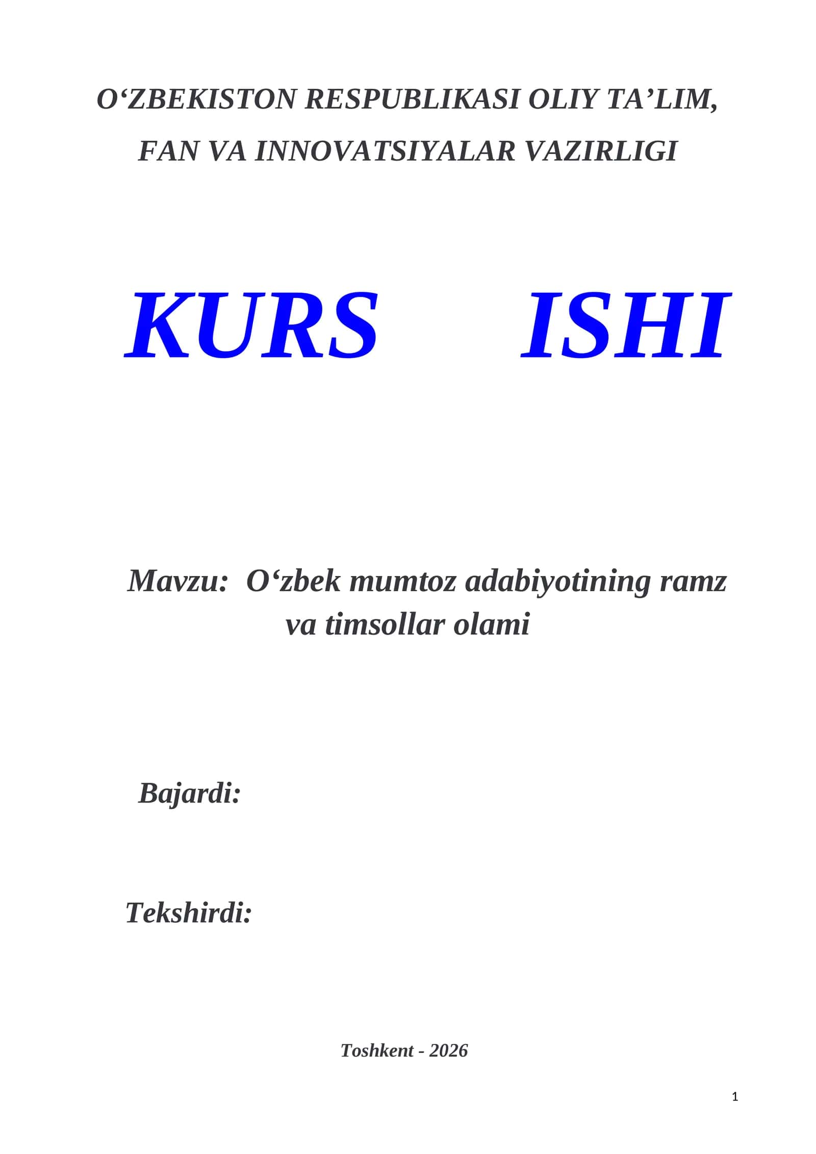 Oʻzbek mumtoz adabiyotining ramz va timsollar olami 1