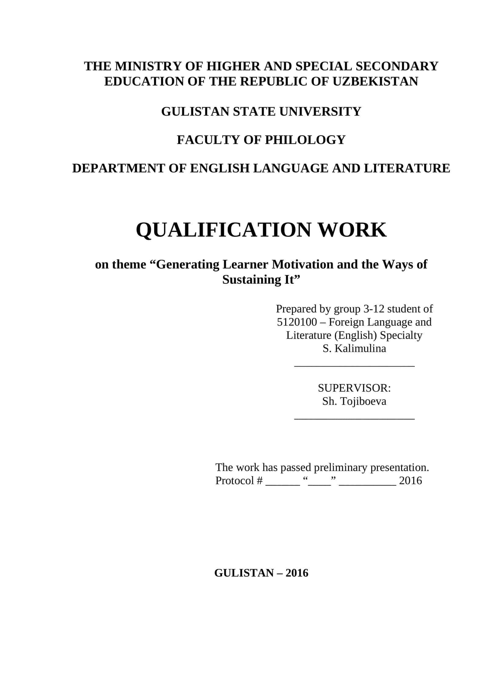 Generating Learner Motivation and the Ways of Sustaining It 1
