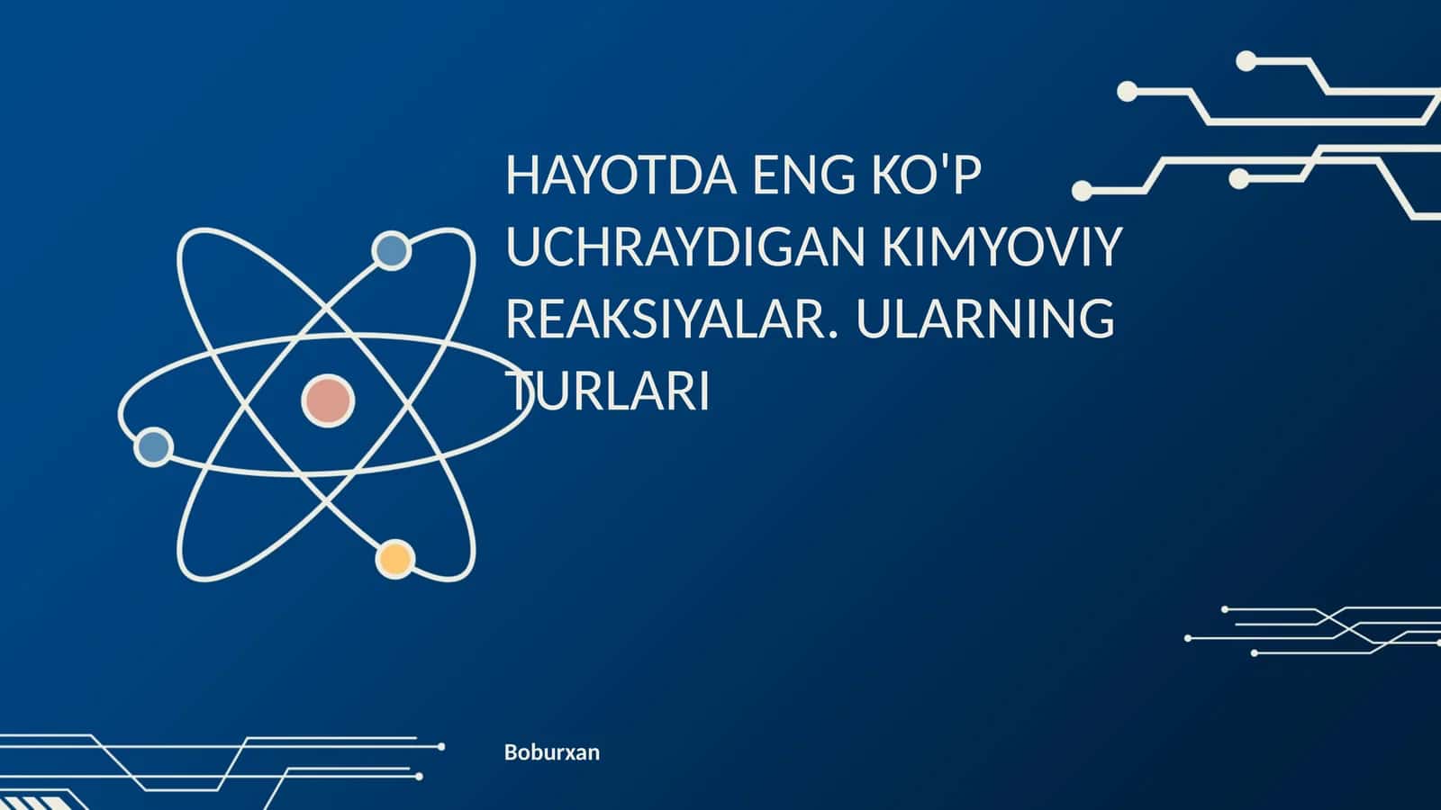 Kimyoviy reaksiyalar turlari 1