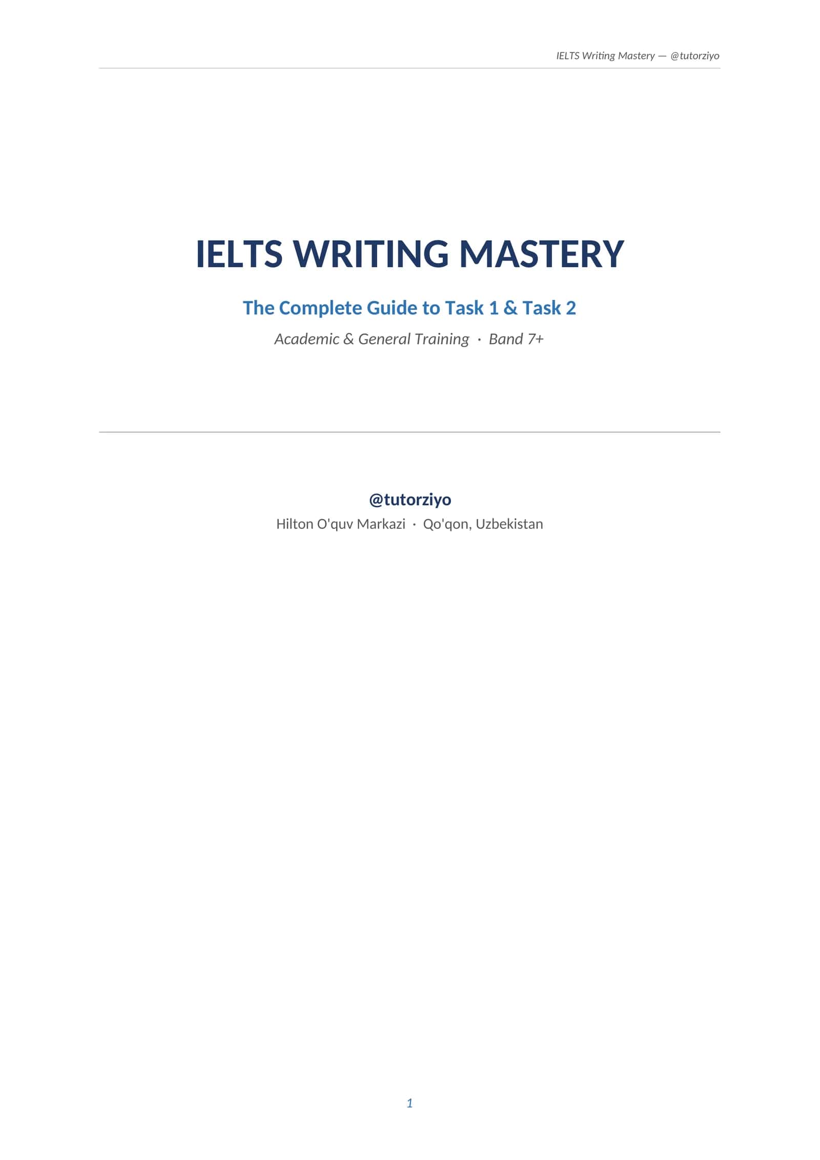 IELTS Writing Mastery 1