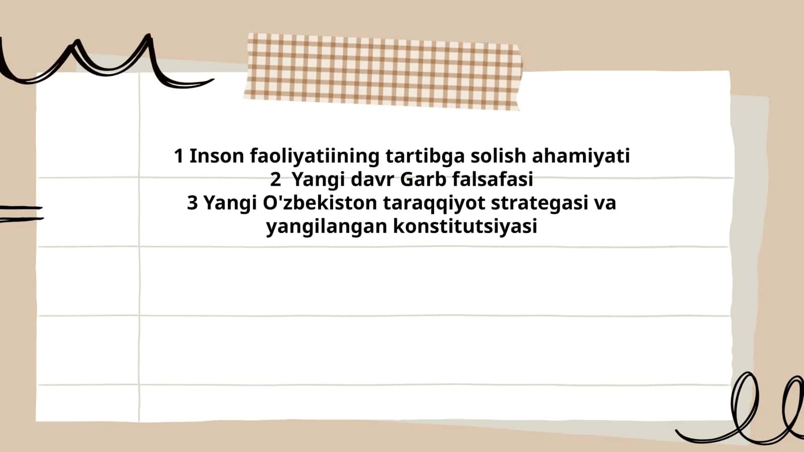 Inson faoliyatiining tartibga solish ahamiyati 1