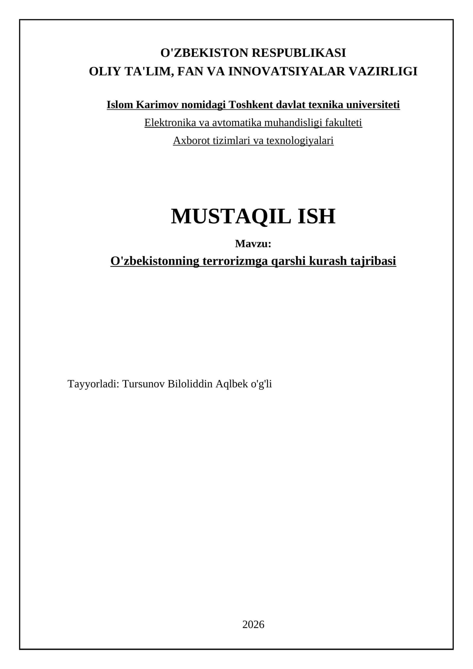 O'zbekistonning terrorizmga qarshi kurash tajribasi 1
