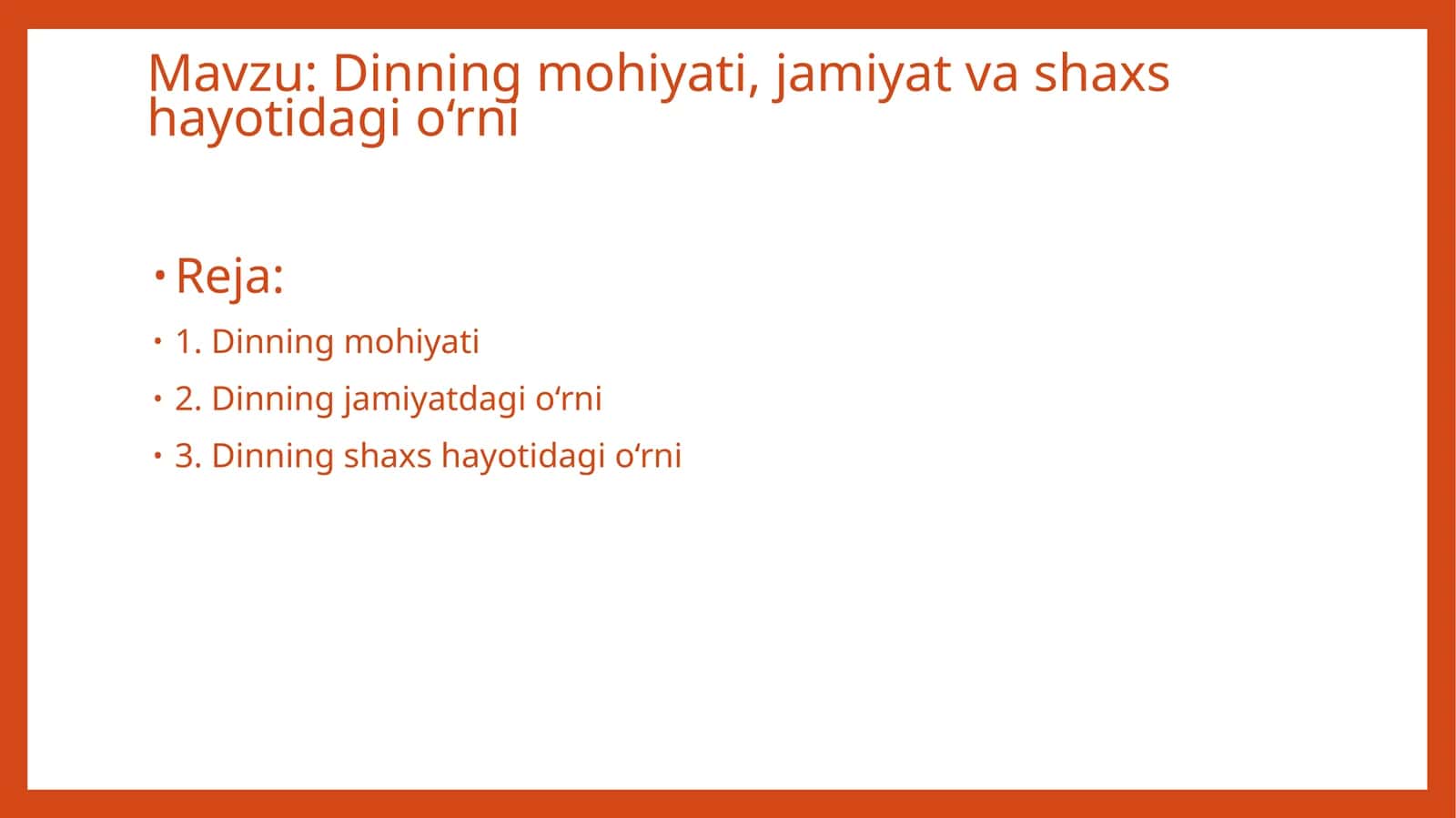 Dinningmohiyati,jamiyatvashaxshayotidagio‘rni 1